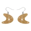 Erstwilder Atomic Boomerang Glitter Drop Earrings - Gold^ Essential Earrings