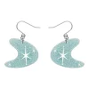 Erstwilder Atomic Boomerang Glitter Drop Earrings - Blue^ Essential Earrings