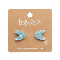 Erstwilder Atomic Boomerang Glitter Stud Earrings - Blue^ Essential Earrings