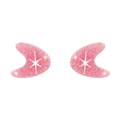Erstwilder Atomic Boomerang Glitter Stud Earrings - Pink^ Essential Earrings