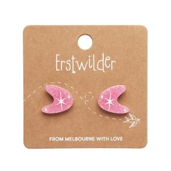 Erstwilder Atomic Boomerang Glitter Stud Earrings - Pink^ Essential Earrings