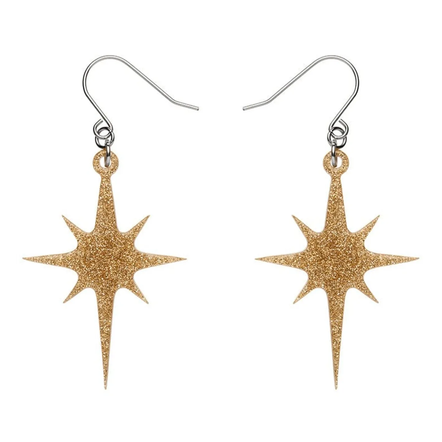 Erstwilder Atomic Star Glitter Drop Earring - Gold^ Essential Earrings