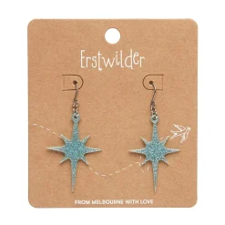 Erstwilder Atomic Star Glitter Drop Earring - Blue^ Essential Earrings