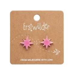 Erstwilder Atomic Star Glitter Stud Earring - Pink^ Essential Earrings