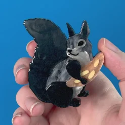 Erstwilder Bellisimo Black Squirrel Brooch^ Brooches