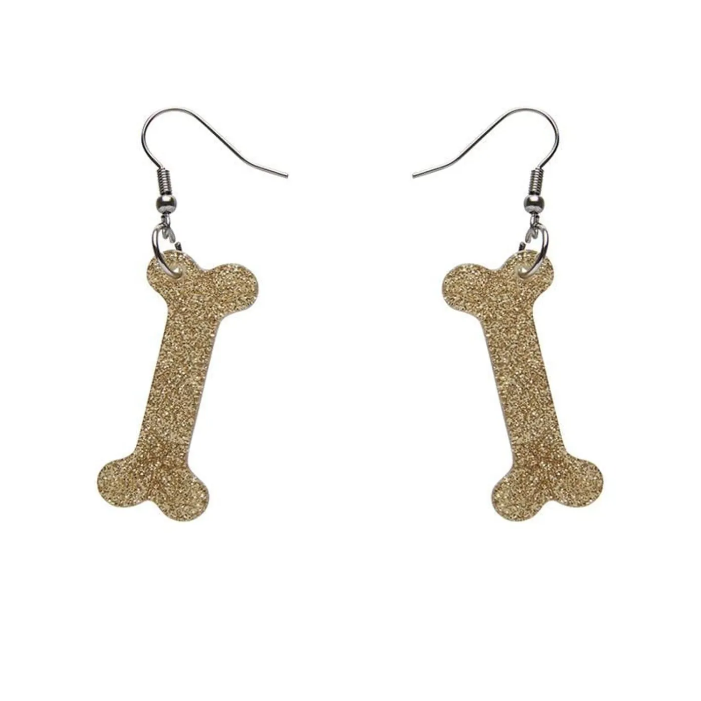 Erstwilder Bones Glitter Resin Drop Earrings - Gold^ Essential Earrings