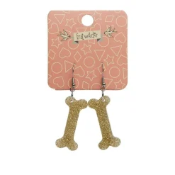 Erstwilder Bones Glitter Resin Drop Earrings - Gold^ Essential Earrings