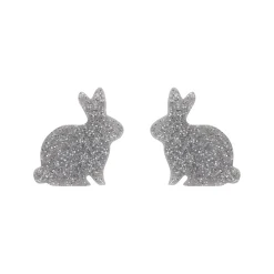 Erstwilder Bunny Glitter Resin Stud Earrings - Silver^ Essential Earrings