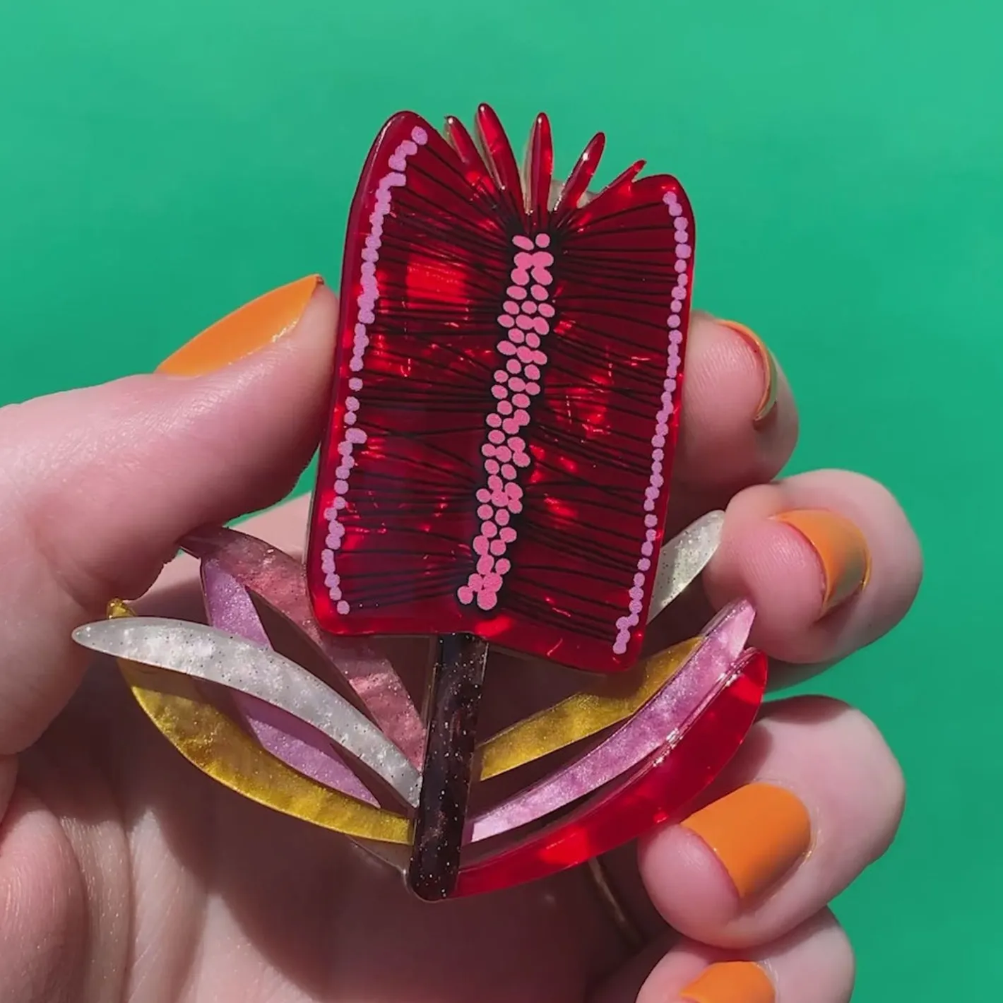 Erstwilder Burgundy Brush Brooch^ Brooches