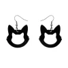 Erstwilder Cat Head Solid Resin Drop Earrings - Black^ Essential Earrings