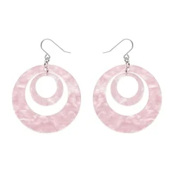 Erstwilder Double Hoop Ripple Drop Earrings - Pink^ Essential Earrings
