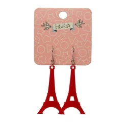 Erstwilder Eiffel Tower Solid Resin Drop Earrings - Red^ Essential Earrings