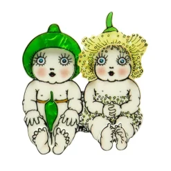 Erstwilder Gumnut Twins Brooch^ Brooches