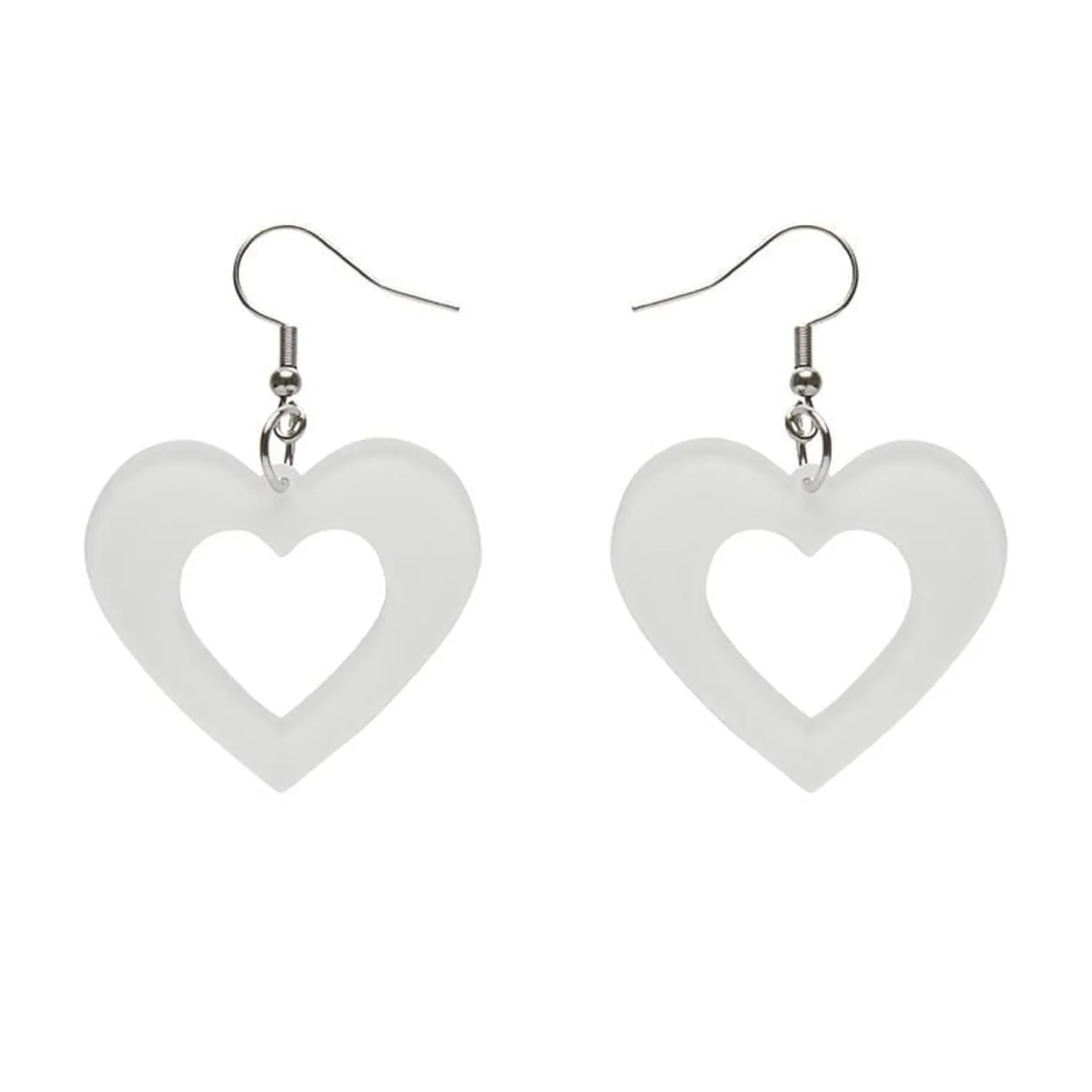 Erstwilder Heart Bubble Resin Drop Earrings - White^ Essential Earrings