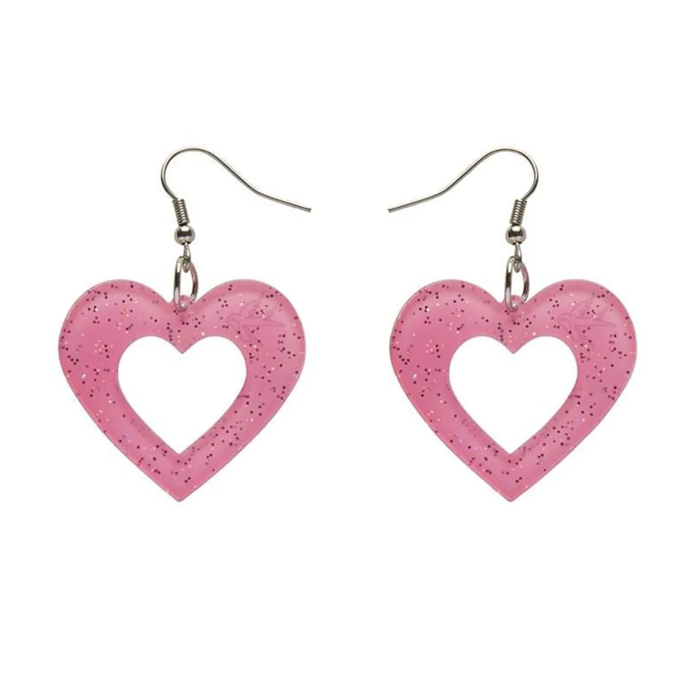 Erstwilder Heart Glitter Resin Drop Earrings - Pink^ Essential Earrings