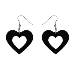 Erstwilder Heart Solid Resin Drop Earrings - Black^ Essential Earrings