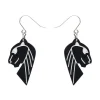 Erstwilder Jaguar Solid Black Resin Drop Earrings - Silver^ Essential Earrings