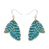 Erstwilder Leaf Textured Emerald Resin Drop Earrings - Gold^ Essential Earrings