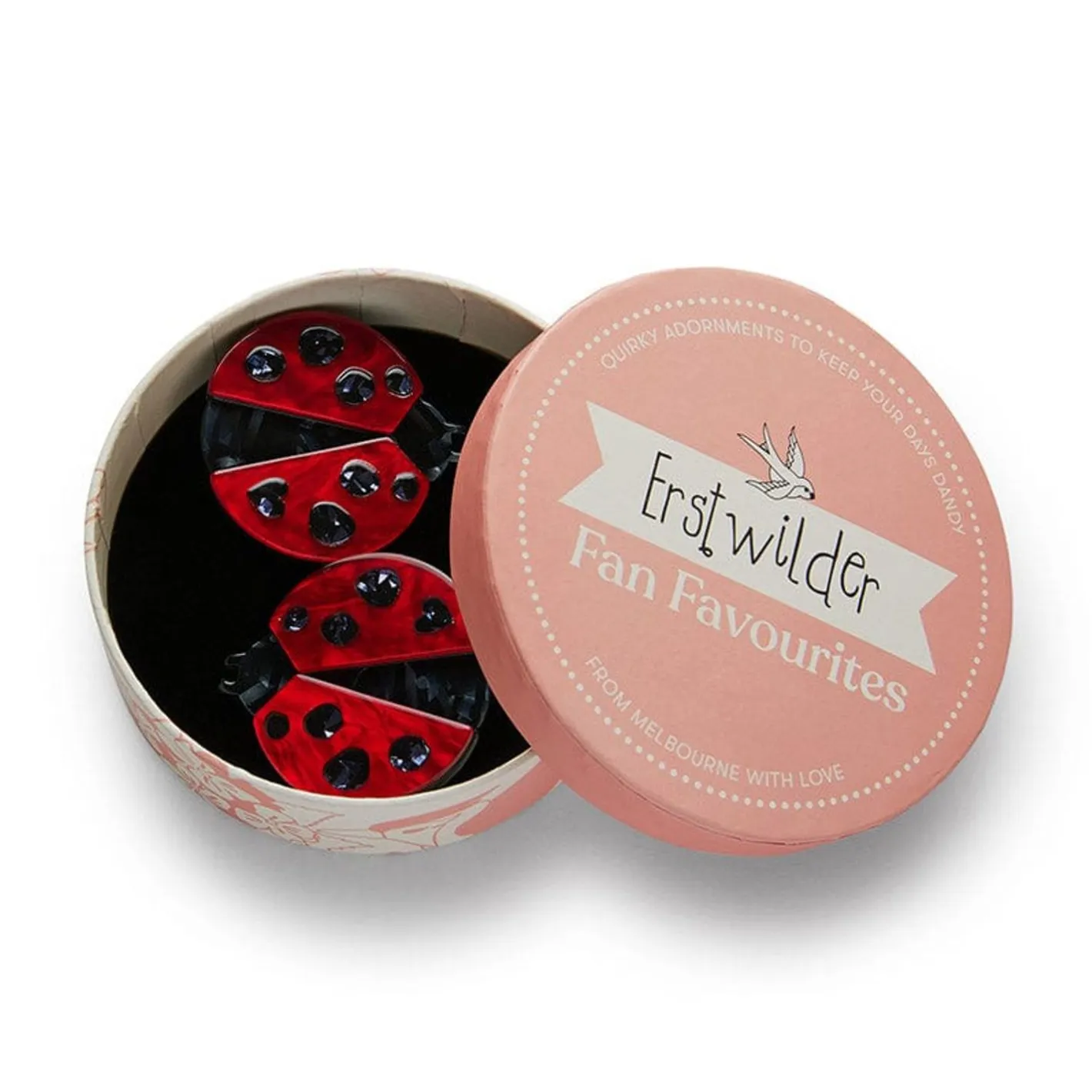 Erstwilder Lou-Lou Ladybug Hair Clips Set - 2 Piece^ Hair Clips & Claws