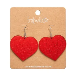 Erstwilder Love Heart Mirror Drop Earrings - Red^ Essential Earrings