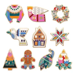 Erstwilder Modern Holiday Enamel Pin Pack - 10 Piece^ Enamel Pins