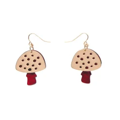 Erstwilder Mushroom Textured Resin Drop Earrings - Red^ Essential Earrings