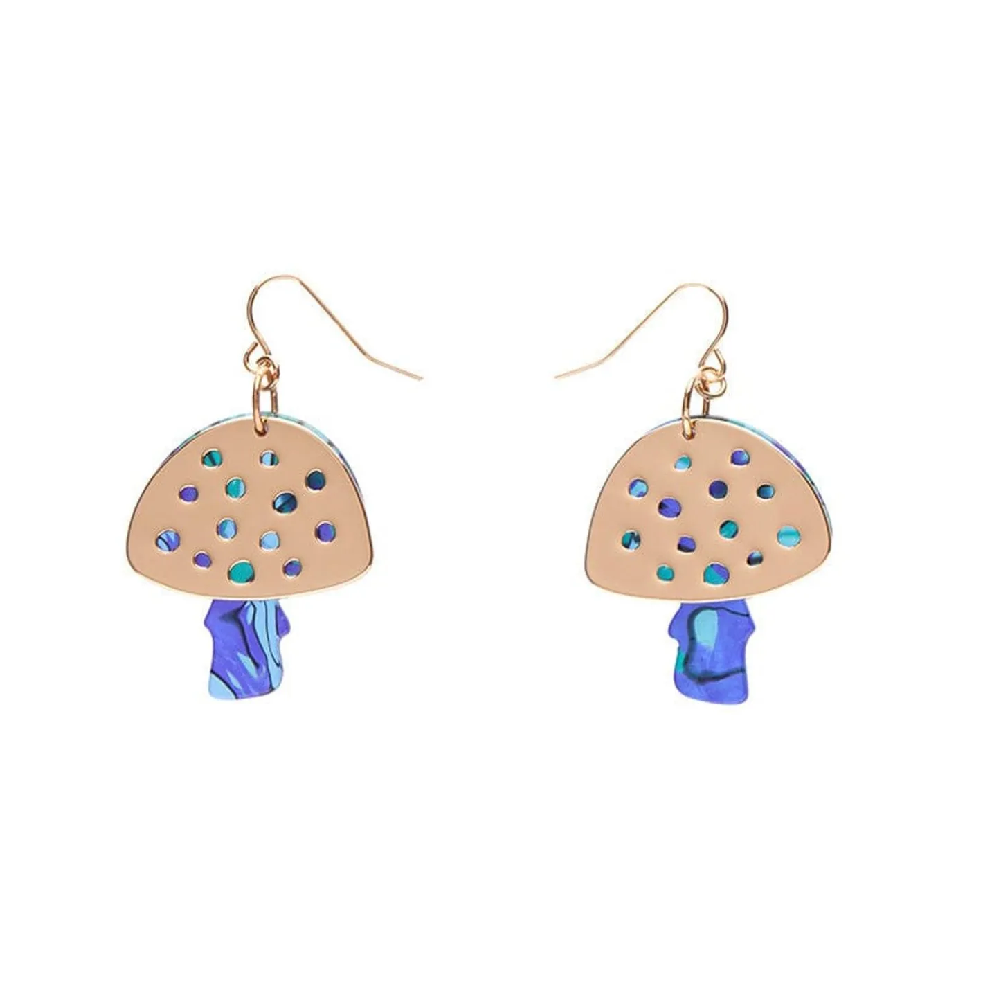 Erstwilder Mushroom Textured Resin Drop Earrings - Blue^ Essential Earrings