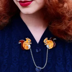 Erstwilder Not Quite A Scurry Cardigan Clips^ Brooches