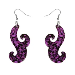 Erstwilder Nouveau Chunky Glitter Resin Drop Earrings - Purple^ Essential Earrings