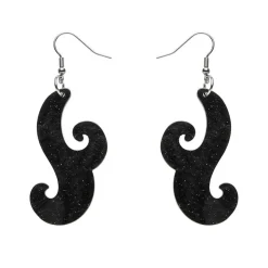 Erstwilder Nouveau Ripple Glitter Resin Drop Earrings - Black^ Essential Earrings