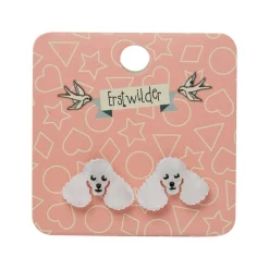Erstwilder Poodle Ripple Stud Earrings - White^ Essential Earrings