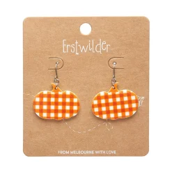 Erstwilder Pumpkin Gingham Drop Earrings - Orange^ Essential Earrings