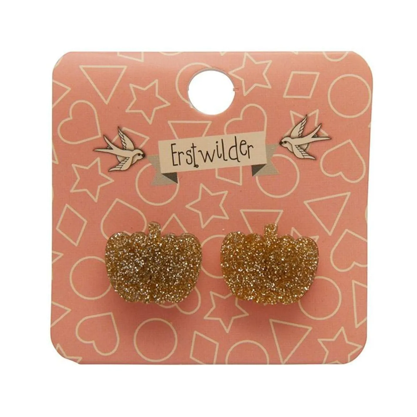 Erstwilder Pumpkin Glitter Resin Stud Earrings - Gold^ Essential Earrings