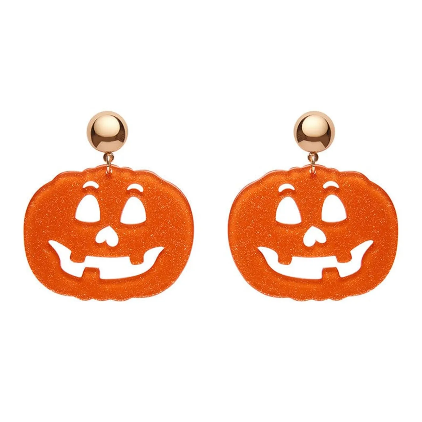 Erstwilder Pumpkin Glitter Statement Earrings - Orange^ Essential Earrings