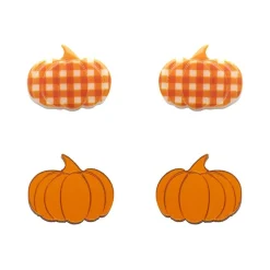 Erstwilder Pumpkin Patch Stud Earrings Set - Orange & Orange Gingham^ Essential Earrings
