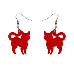 Erstwilder Pussy Cat Bubble Resin Drop Earrings - Red^ Essential Earrings