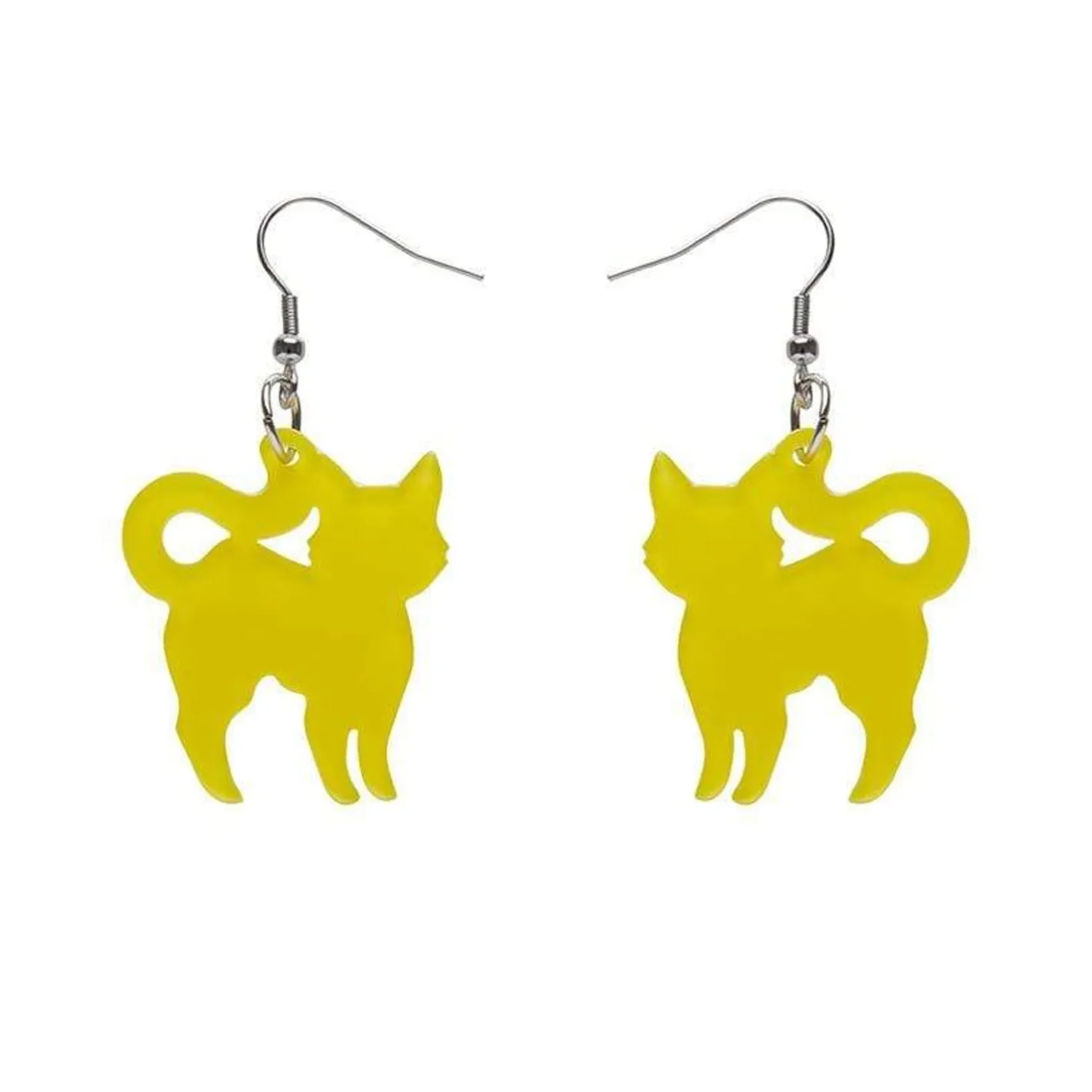 Erstwilder Pussy Cat Bubble Resin Drop Earrings - Yellow^ Essential Earrings