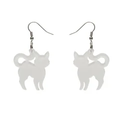 Erstwilder Pussy Cat Bubble Resin Drop Earrings - White^ Essential Earrings