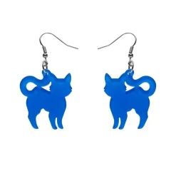 Erstwilder Pussy Cat Bubble Resin Drop Earrings - Blue^ Essential Earrings