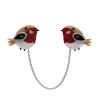 Erstwilder Red Robbin Cardigan Clips^ Brooches