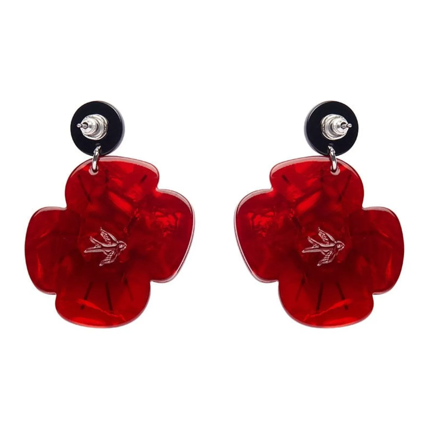 Erstwilder Remembrance Poppy Drop Earrings^ Earrings