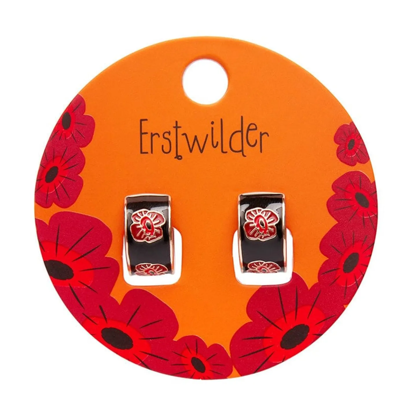 Erstwilder Remembrance Poppy Enamel Huggie Earrings^ Enamel Earrings