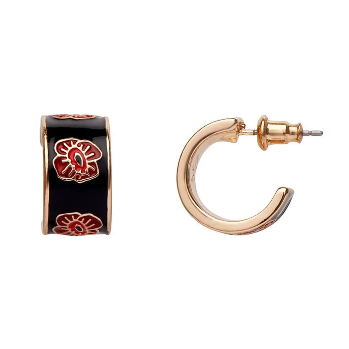 Erstwilder Remembrance Poppy Enamel Huggie Earrings^ Enamel Earrings