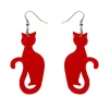 Erstwilder Sitting Cat Bubble Resin Drop Earrings - Red^ Essential Earrings
