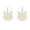 Erstwilder Solid Cat Head Ripple Resin Drop Earrings - White^ Essential Earrings