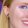 Erstwilder Spiffy The Supportive Dog Enamel Earrings^ Enamel Earrings