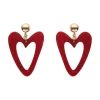 Erstwilder Statement Glitter Ripple Resin Heart Drop Earrings - Red^ Essential Earrings