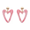 Erstwilder Statement Marble Resin Heart Drop Earrings - Pink^ Essential Earrings