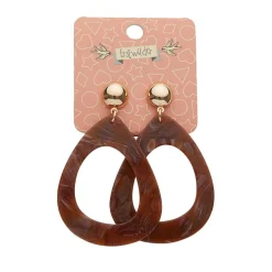 Erstwilder Statement Marble Resin Tear Drop Earrings - Brown^ Essential Earrings