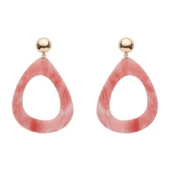 Erstwilder Statement Marble Resin Tear Drop Earrings - Coral^ Essential Earrings